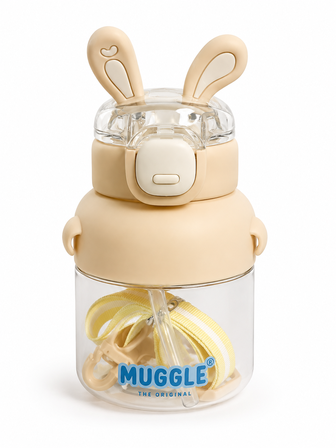 Muggle 750 Ml Pipetli Kapak Bunny Polikarbon Askılı Matara Pm 750 Krem